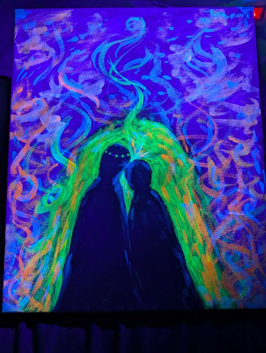 Obraz neonowy UV fluorescencyjny rękodzieło Warszawa