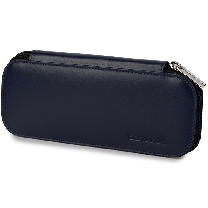 BELTIMORE etui skórzane piórnik na długopisy na suwak J002 granatowe