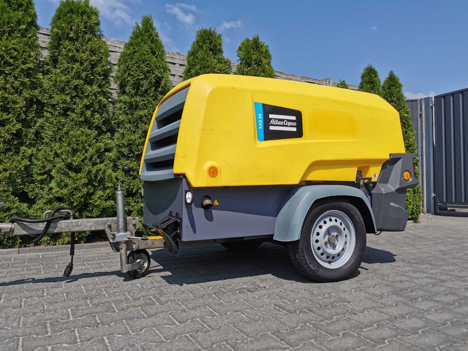 2018r 1346h 5000L/min SALON PL! kompresor śrubowy ATLAS COPCO XAS88 sprężarka śrubowa spalinowa przewoźna REJESTRACJA DMC 750kg!!