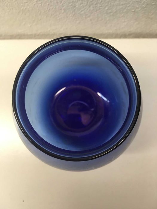 Vaso Azul de Vidro Translúcido