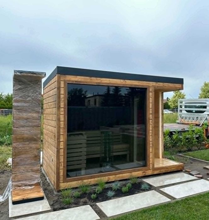 Sauna Ogrodowa Olaya 2 3,2x2,3  Witryna + Ocieplona + Piec