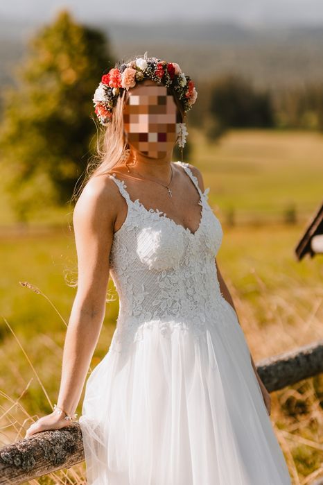 Suknia ślubna boho, rustykalny, koronka