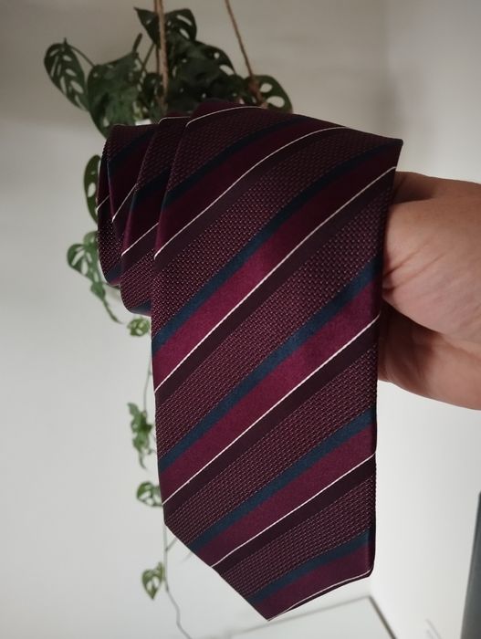 Krawat jedwabny 100% silk, 8,5cm, w paski, Collezione