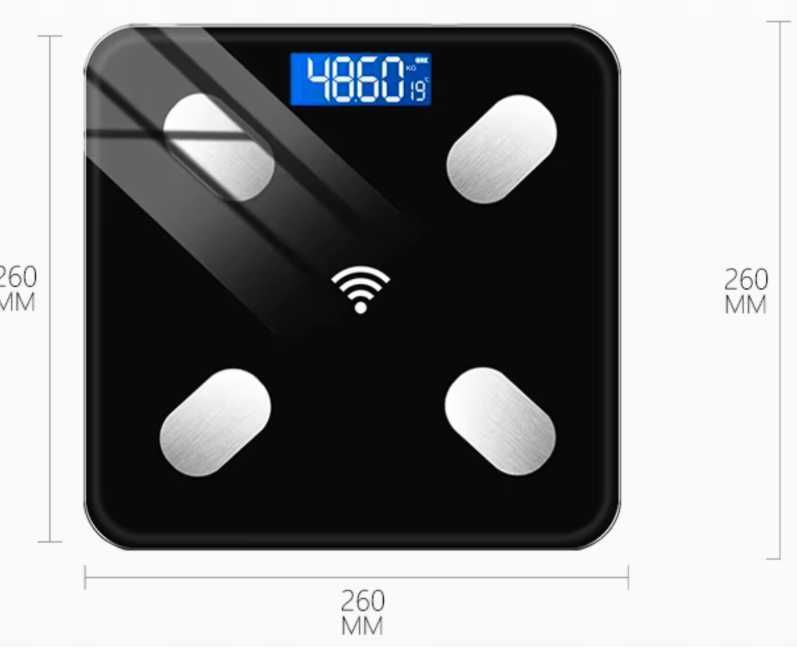 Waga łazienkowa bluetooth smart 25w1 180kg analityczna + metr