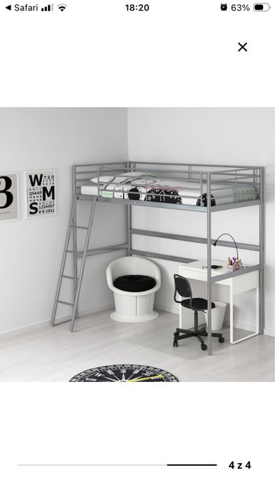 Lóżko pietrowe IKEA Svarta- wysokie  Krakow