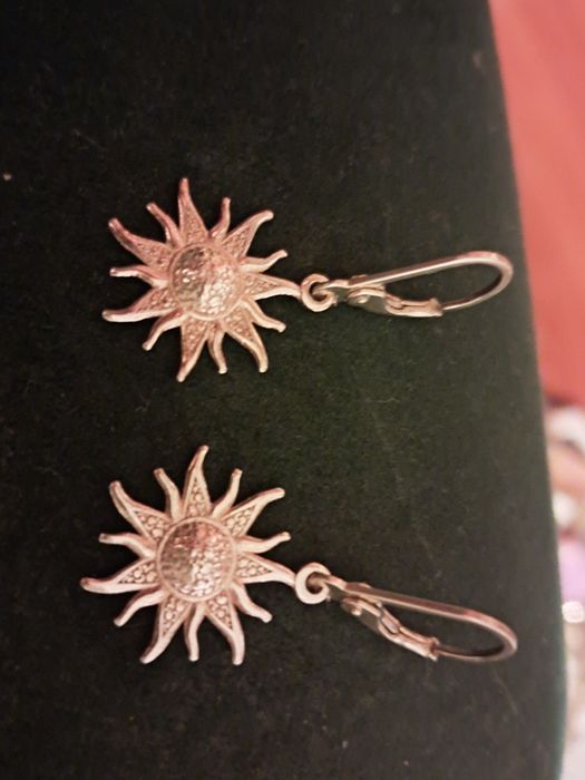 Srebrne kolczyki słoneczka