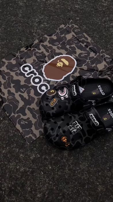 Crocs Bape | Крокси | Чорні