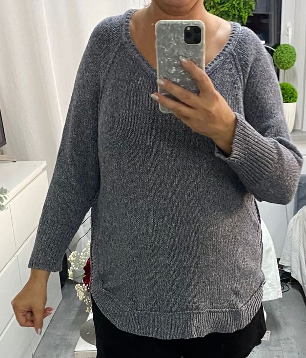 Sweterek sweter gołębi kolor szaro Niebieski L-XL