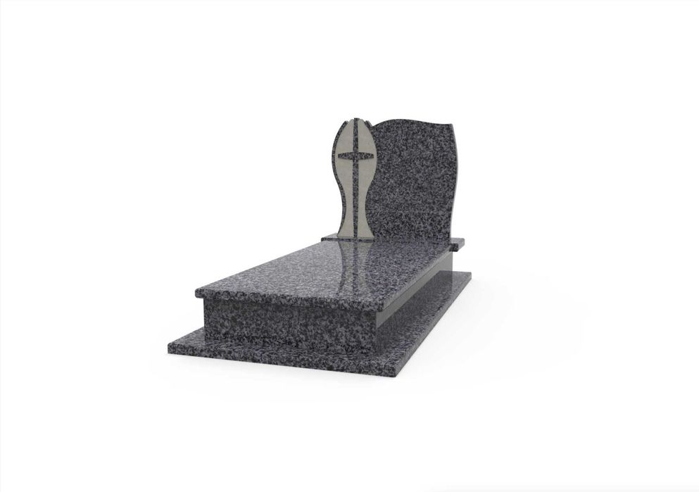 Nagrobek Granitowy Pomnik Porządny Piękny Grafitowy Ciemny Granit