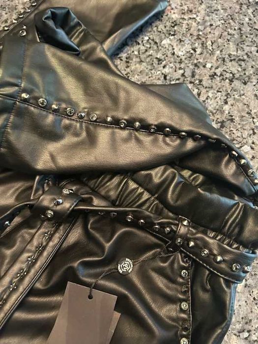 Spodnie skórzane Puccihino z paskiem r.M/L
