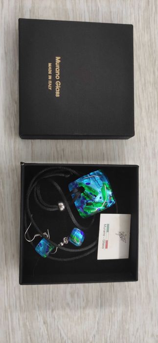 Colar e Brincos Vidro de Murano