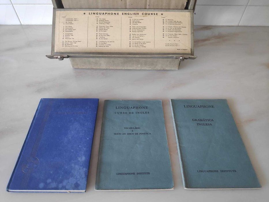 LINGUAPHONE - Curso de Inglês/português em discos de Vinil