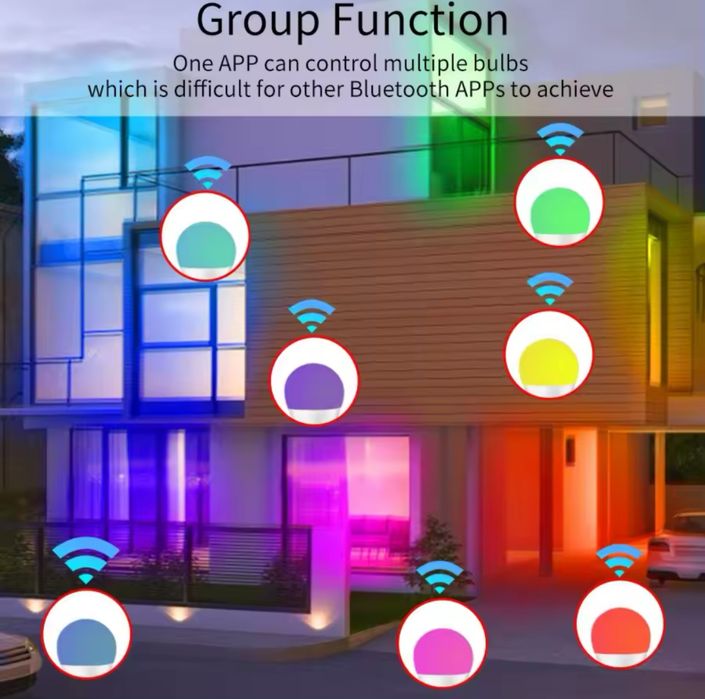 Lampada E27 RGB Bluetooth 9w smart