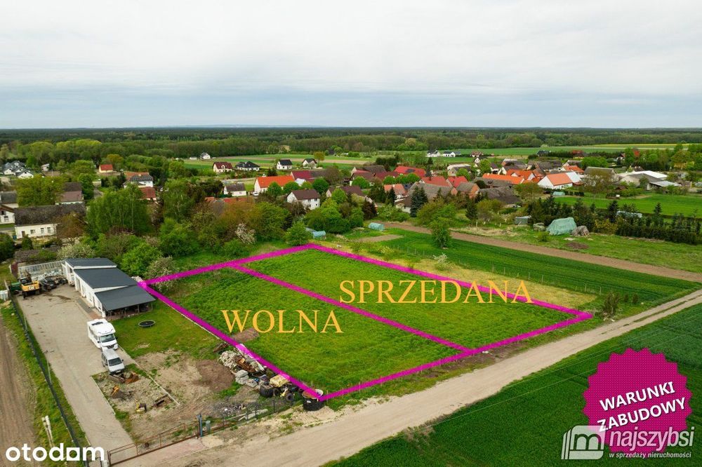 Goleniów- działka budowlana 1308 m2 z WZ