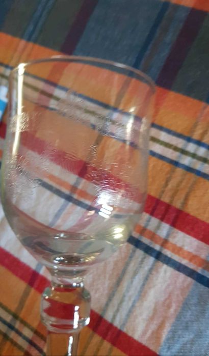 9 copos de água em cristal anos 70