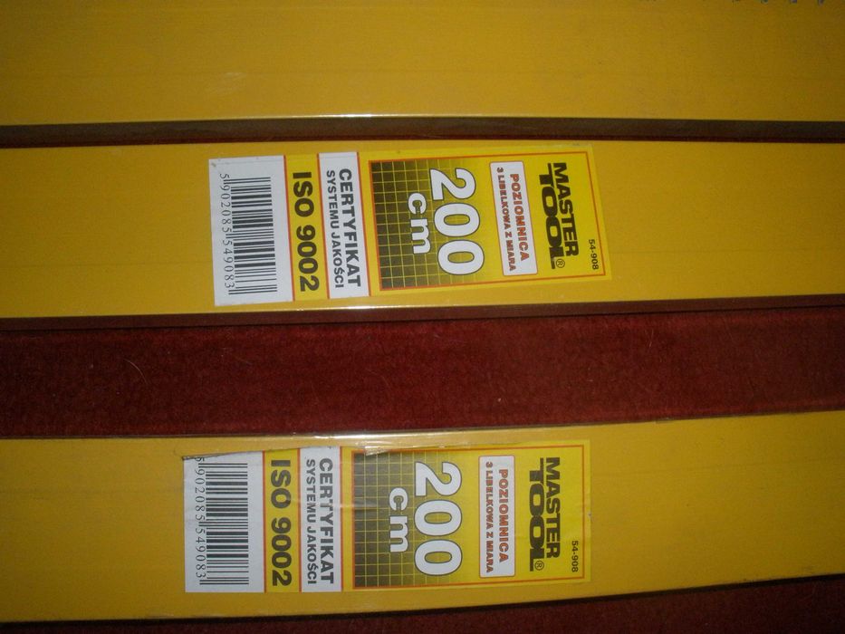 Уровень строительный  MASTERTOOL  200 см 3 капсулы 0,5 мм/м 0,03°