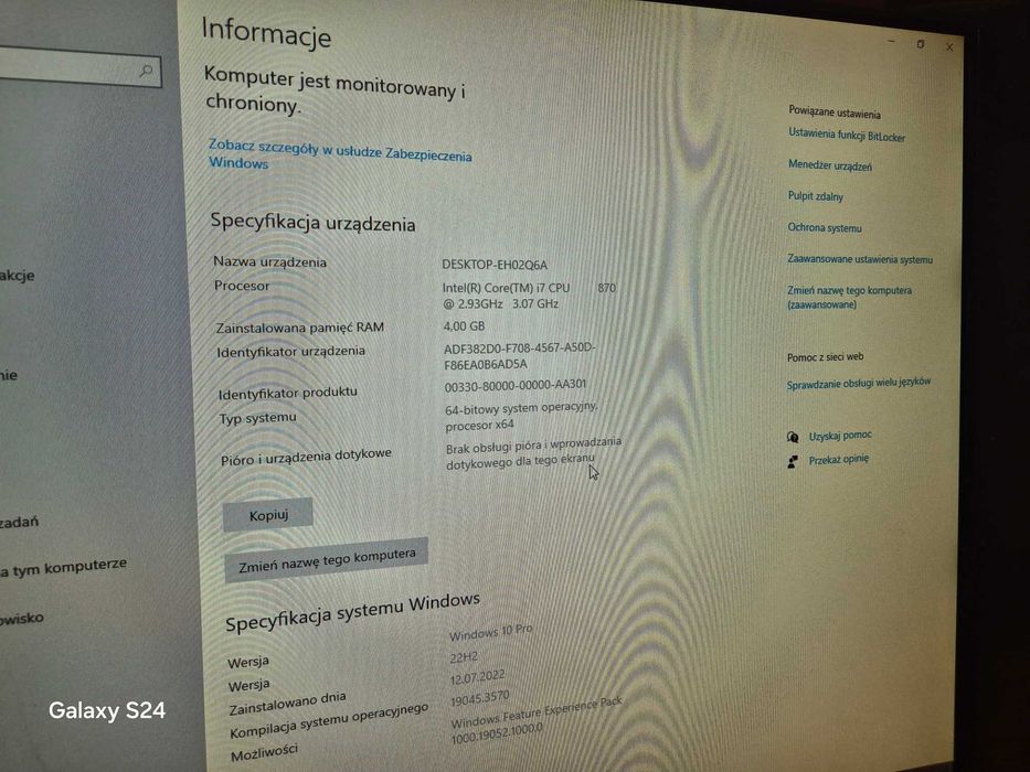 Zestaw, i7 ,komputer stacjonarny ,monitor, klawiatura, myszka.