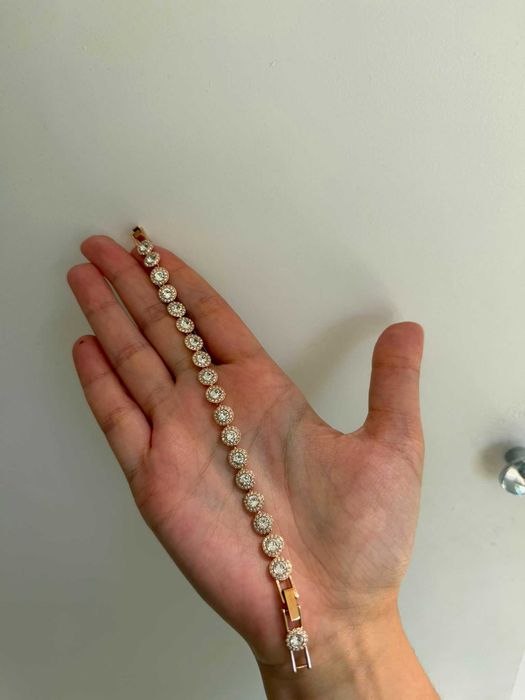 Pulseira Swarovski - Pulseira Una Angelic Lapidação redonda, Pavé, Média, Branca