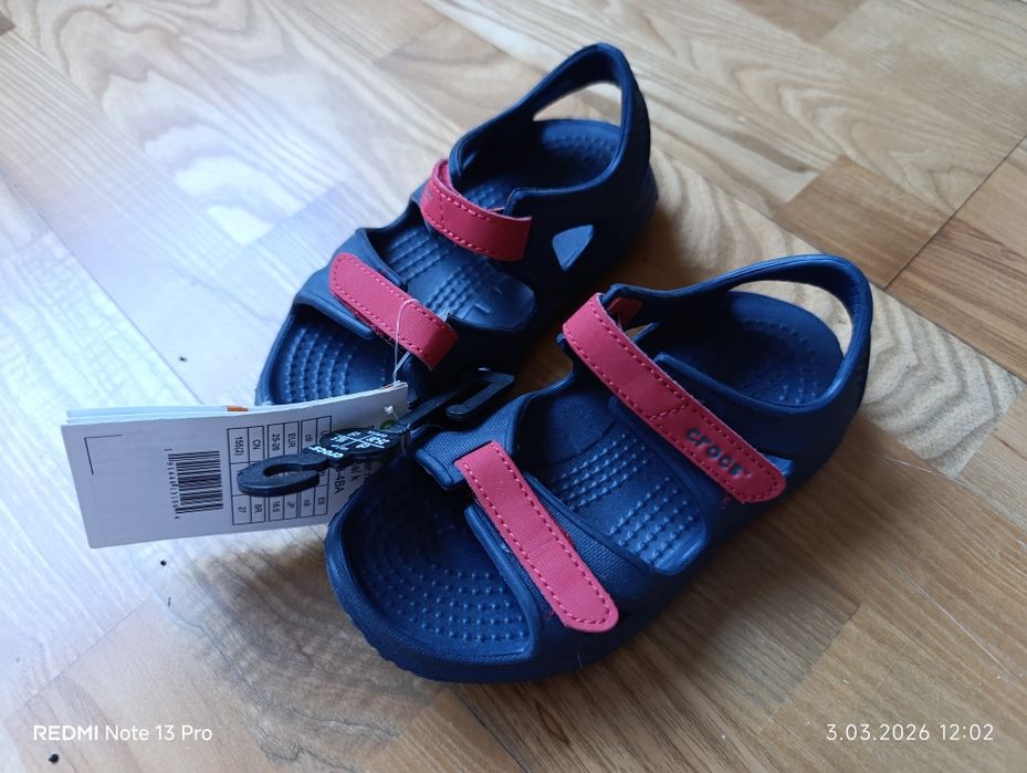 Sandałki crocs unisex 25 26 C9 czerwono granatowe