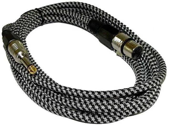 Kabel mikrofonowy gniazdo CANON/XLR - wtyk JACK 6.3mm 3m