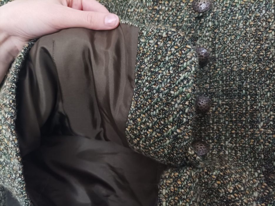 Kostium Aryton 44 42 garnitur zielony oliwkowy długa spódnica żakiet