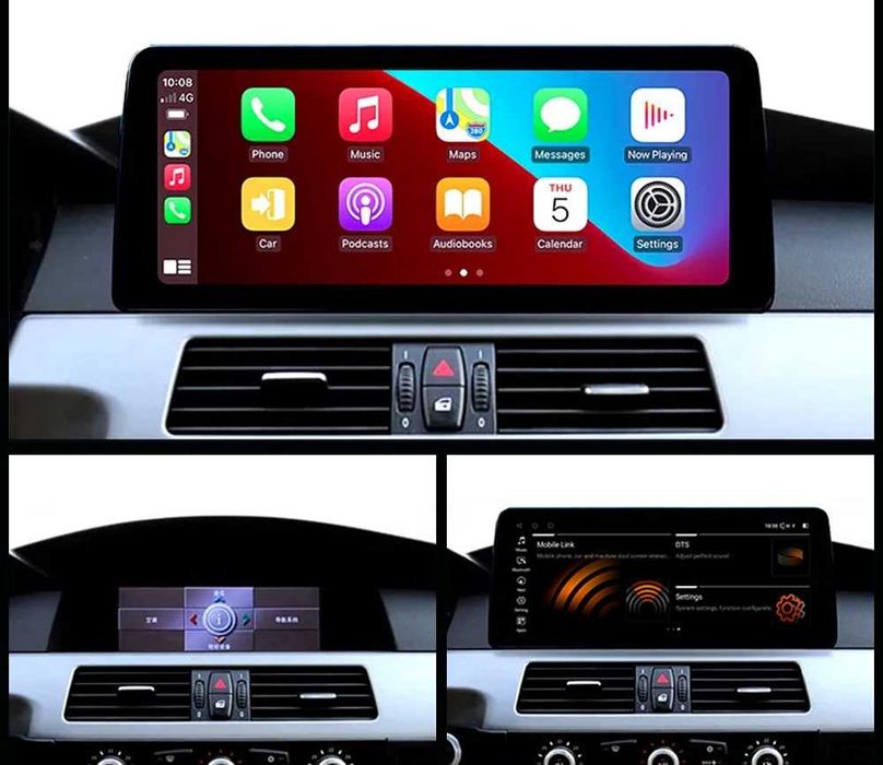 CarPlay Android Auto Radio DAB Opcja GPS WiFi 4G USB Android YouTube Bluetooth BMW 3 E90 E91 E92 E93 BMW 5 E60 E61 E63 E64 12,3 cala