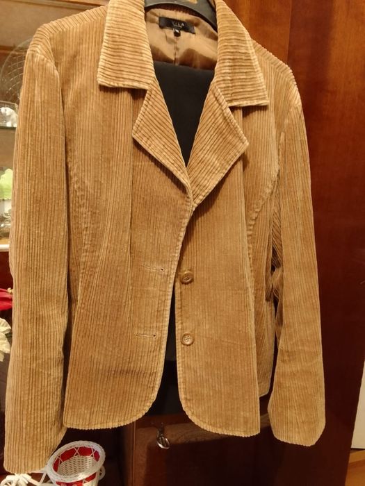 sprzedam sztruksowy żakiet jasny brąz  XL