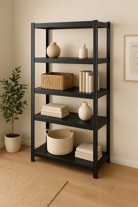 Стелажі для бізнесу! Стильний і практичний чорний стелаж! МДФ полки