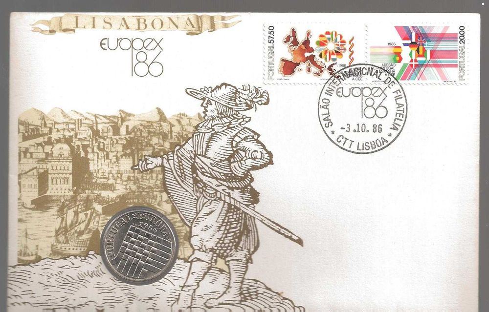 FDC Moeda EUROPEX 86 - 1986