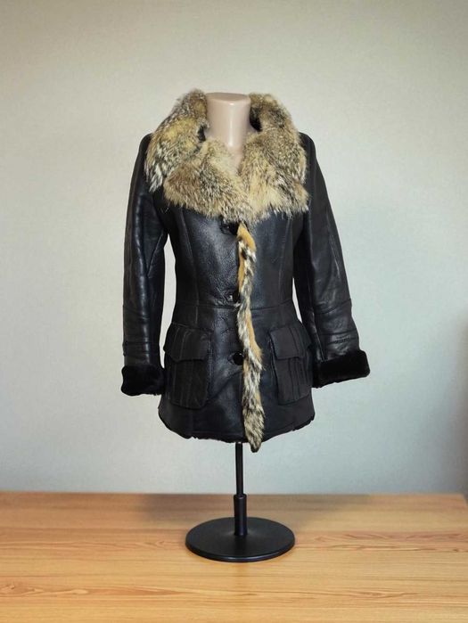 Елегантна натуральна дублянка Di Ferroni Pelle з хутром