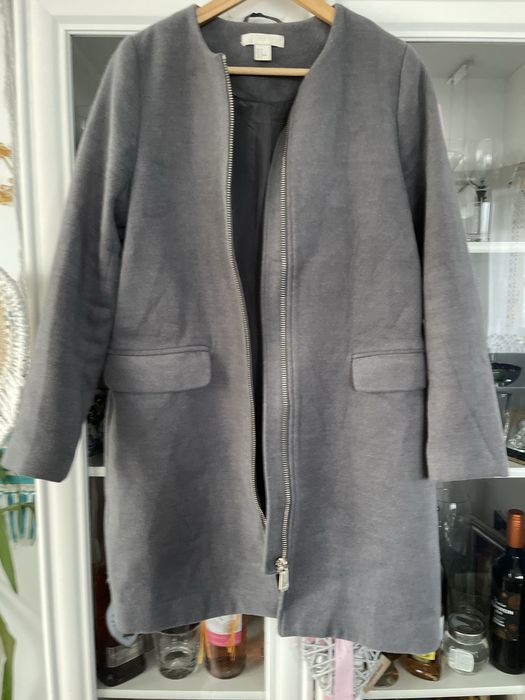Szary płaszczyk z podszewką