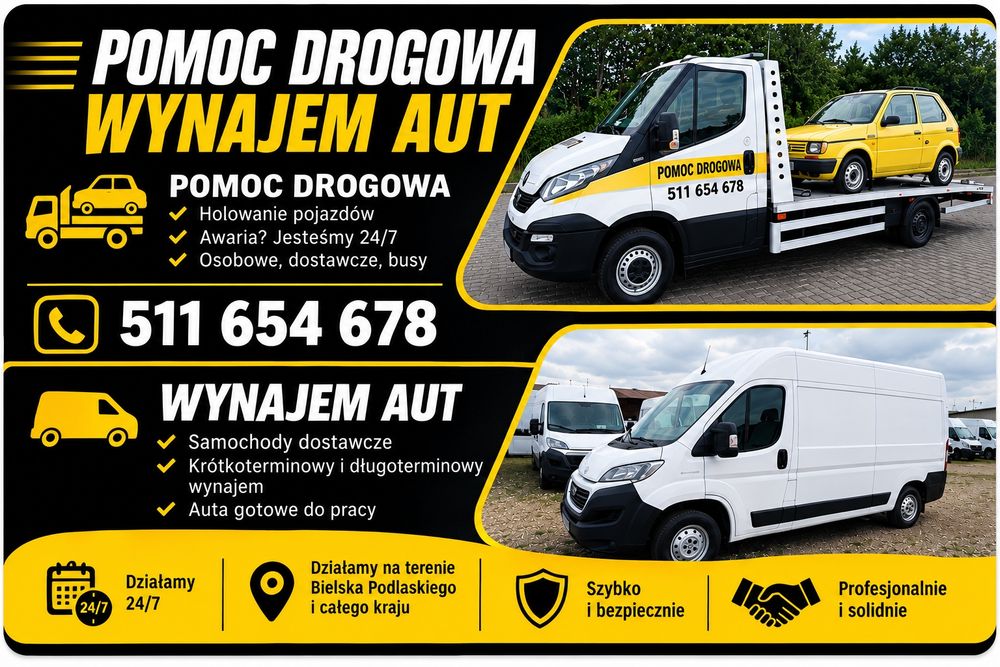 Pomoc drogowa auto laweta usługi transportowe auto holowanie transport
