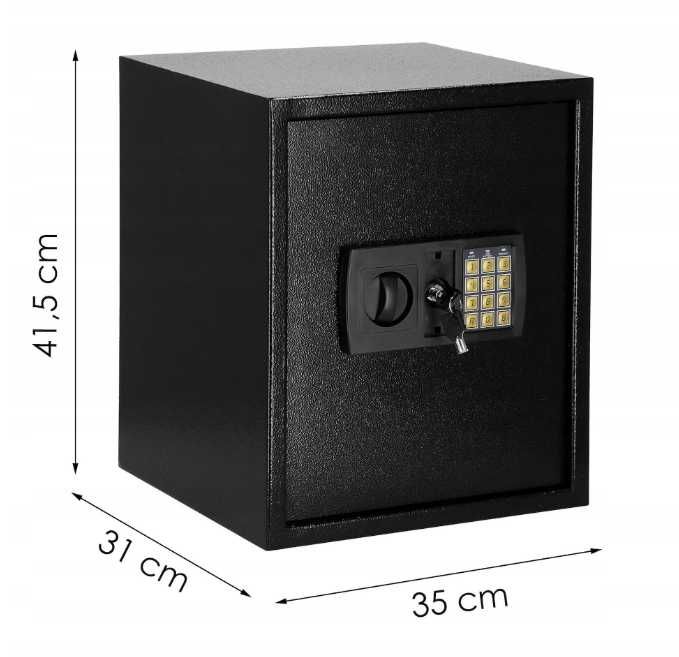 Sejf domowy elektroniczny z szyfrem i kluczem na dokumenty pieniądze