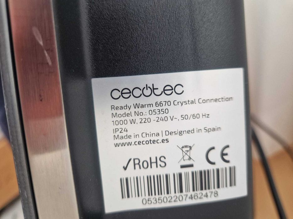 Aquecedor Convecção Cecotec ReadyWarm 6670 Crystal 1000W