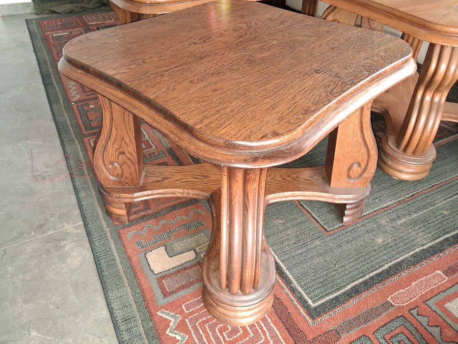 Drewniany dębowy używany stolik kawowy