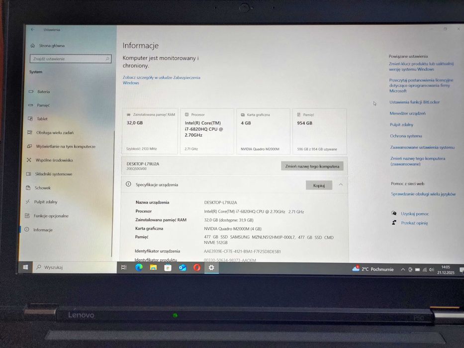 laptop Lenowo ThinkPad P50