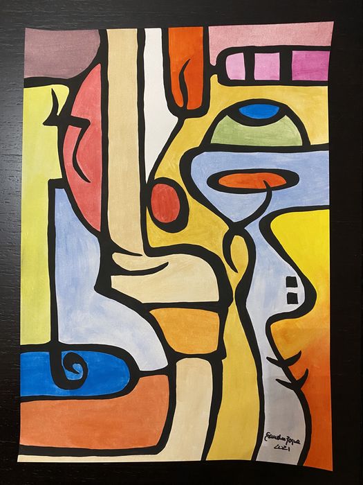 Quadro pintado a aguarela 40x50
