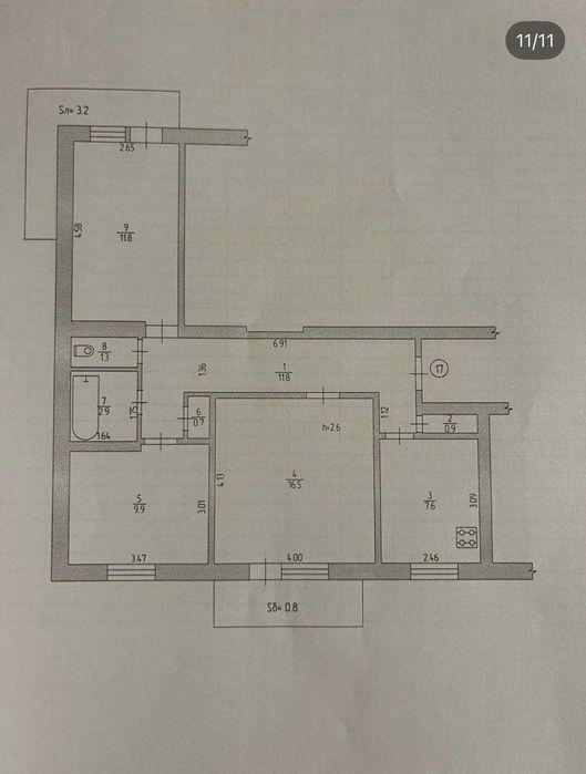 Продається 3-кімнатна квартира 67,4 м² Центр 5/9 поверх Ромни