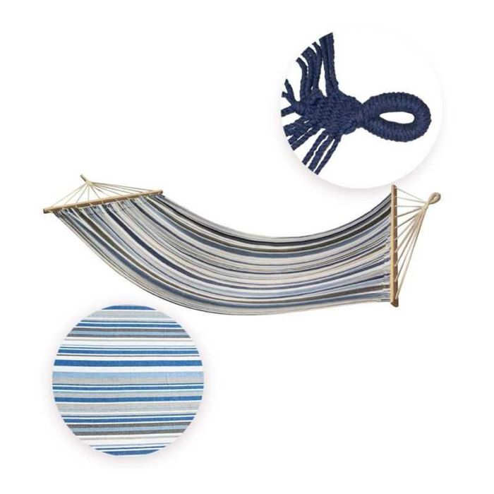 Duży Hamak "Lejzi MAX" niebieski tkanina 140x240cm