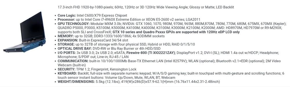 Уникальный мамонт Clevo P570WM очень редкий , такого у вас точно нет