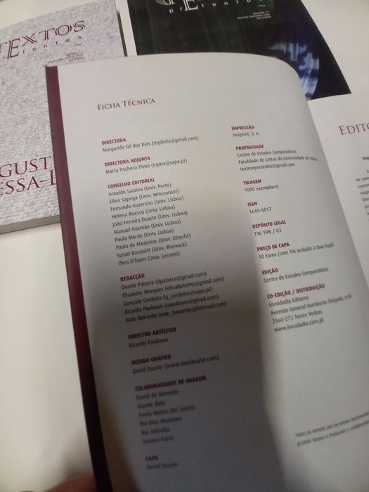 Quatro revistas Textos e Pretextos