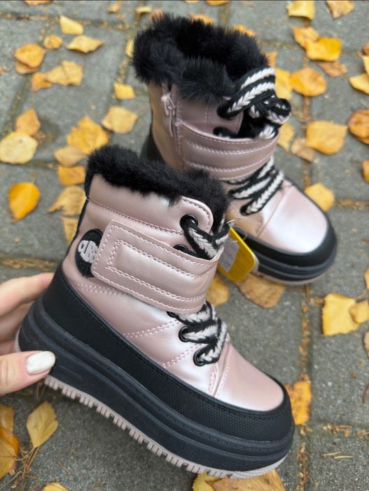 19см Зимові дутики Clibee на дівчинку зимние дутые ботинки на девочку