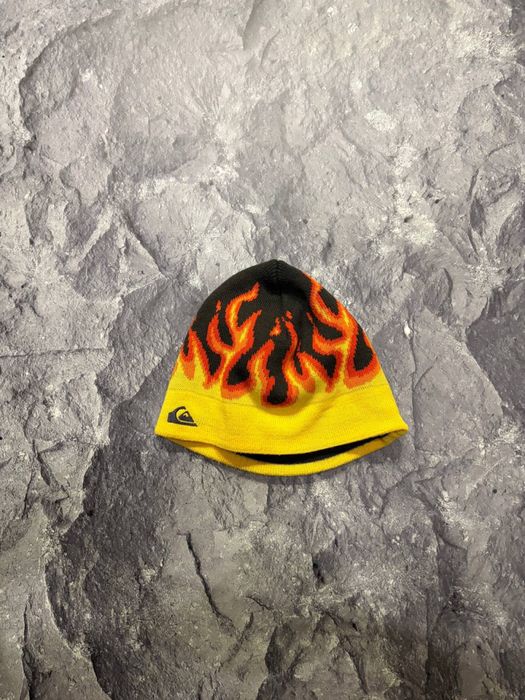 Вінтажна шапка Quiksilver Flame Beanie / В'язана шапка з полум'ям