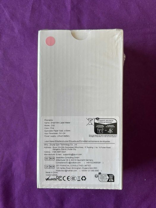 Phomemo Mini Label Maker D30 Etiquetadora Impressora de Etiquetas