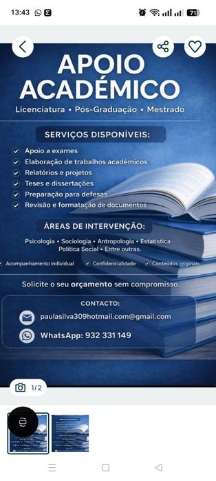 Apoio académico  a  exames , teses e outros