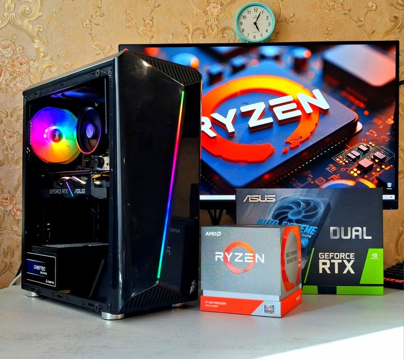 Ryzen 5 3600+ RTX2060+ B450+ 16gb DDR4 игровой компьютер AMD s-AM4 Samsung