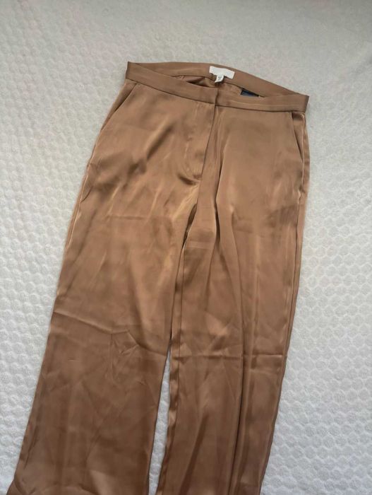 Eleganckie szerokie letnie spodnie palazzio satynowe H&M