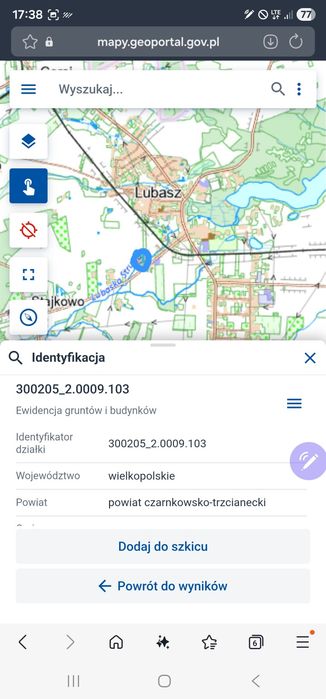 Działka budowlana w Lubaszu z  WZ 1823 m² - Widok 5