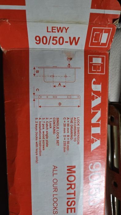 Zamek wpuszczany lewy