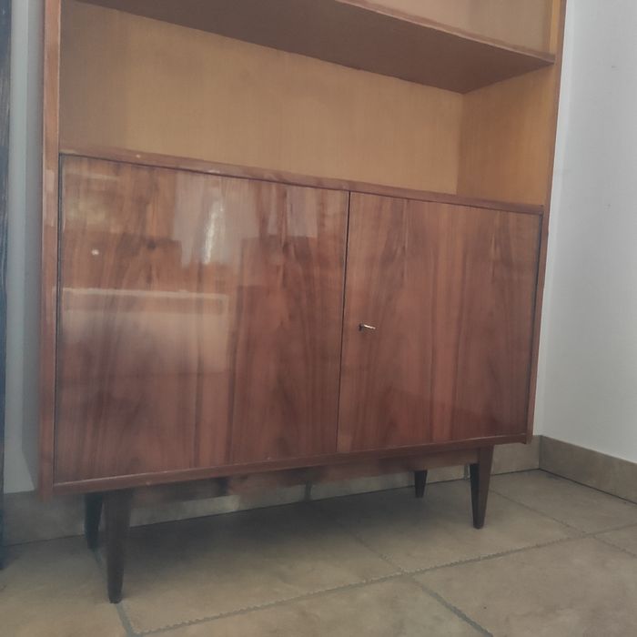 Witryna, biblioteczka PRL fornir